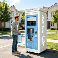 Distributeur d'eau froide RO à monnayeur, paiement par carte et QR, solaire, antivol, 24h/24, libre-service, pour installation extérieure en communauté