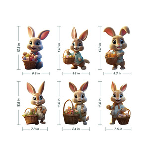 Ornement de lapin de Pâques en abricot pour extérieur, résistant à l'eau et aux rayons du soleil, décoration de Pâques transfrontalière 2026 - Product Image 1