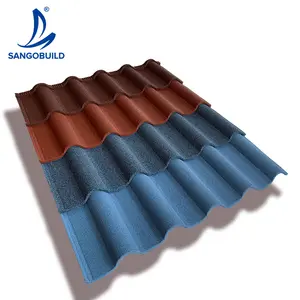 Light weight Steel roofing tiles Color Stone Coated Metal Roof Tiles Golan Tile