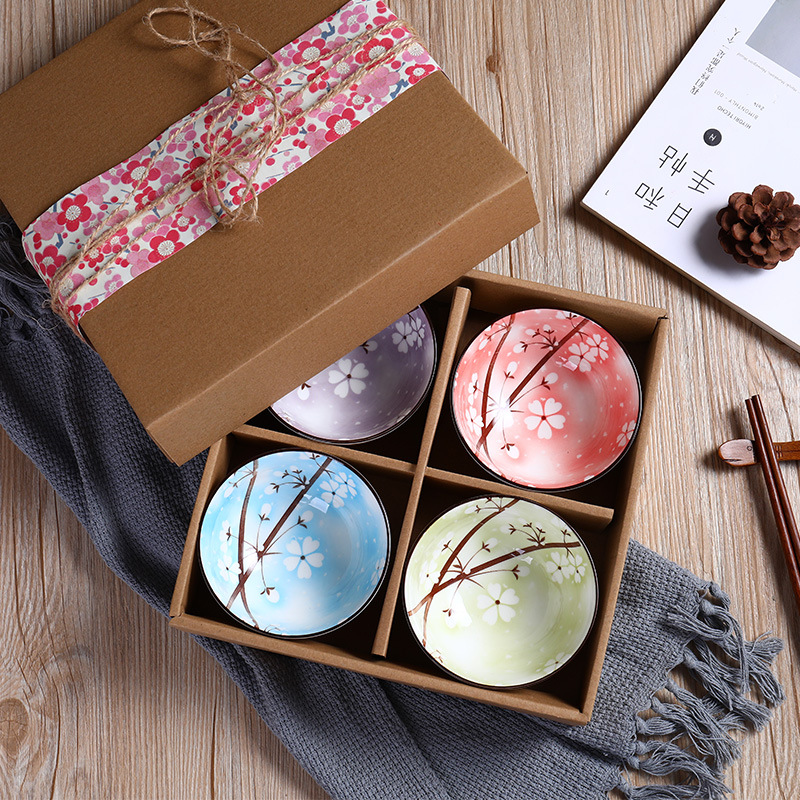 Rose+Bleu - Coffret cadeau 4 bols