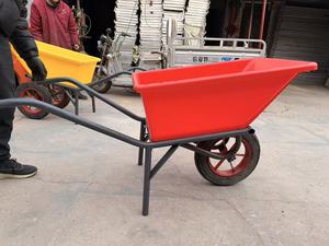 Durable Steel &amp; Plastic Wheelbarrow with Solid Tire Heavy-Load <strong>Cart</strong> for Warehouse <strong>Cargo</strong> Handling - Product Image 6