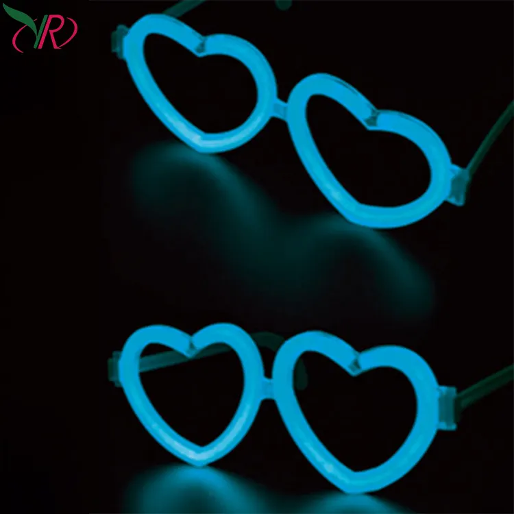 Großhandel Glow Stick Apple Brille Licht Brillen Party Verrückte Kürbis Glow Brillen Glow In The Dark Glas Gel Stift