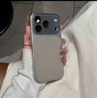 Étui de téléphone professionnel en similicuir à motif litchi avec grande fenêtre pour iPhone 17 Pro Max, nouveau design antichoc à couverture intégrale