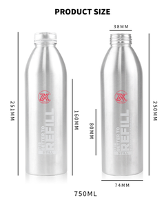 500ml <span class=keywords><strong>750ml</strong></span> 1000ml tùy chỉnh nhôm uống chai nước với meral vít làm xáo trộn con dấu cap - Product Image 6