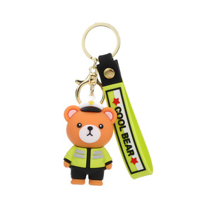 Porte-clés Ours en Peluche Uniforme de Police Dessin Animé, Poupée en Peluche Pompier, Adorable Animal en Peluche Policier, Breloque de Sac, Cadeau pour Enfants, Vente en Gros - Product Image 5