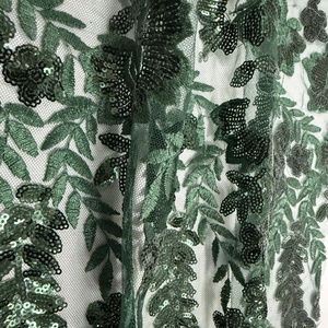 Tessuto in Pizzo Verde Smeraldo con Perline, Lussuoso Ricamo con Perline e Paillettes, Tessuto in Pizzo Francese per Abiti da Sposa e Abiti Africani da Donna - Product Image 3