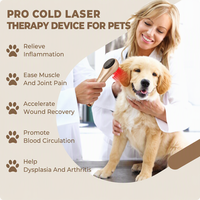 Mini appareil de thérapie au laser froid portable, double longueur d'onde 650 nm + 808 nm, minuterie de 5 à 30 minutes pour soulager la douleur des chiens et des chats à domicile