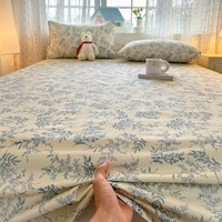Draps de lit en coton naturellement frais et doux 400TC Vintage avec poche élastique de 14 pouces, s'adaptent aux matelas jusqu'à 16 pouces, ensemble de draps toutes saisons