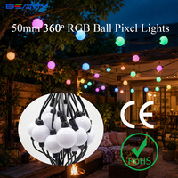 Luces LED Mágicas de 360 Grados al por Mayor, Cadena de Luces LED RGB de 50 mm de Diámetro, Decoración Navideña Colorida para Escenarios, Parques Temáticos, OEM