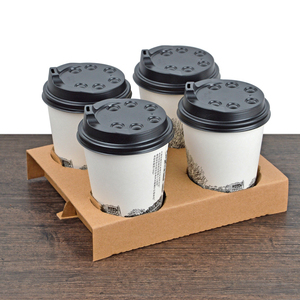 Commercio all'ingrosso della fabbrica di usa e getta da asporto tazza di <span class=keywords><strong>caffè</strong></span> <span class=keywords><strong>supporto</strong></span> di quattro tazza di carta vettore - Product Image 1