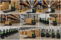 Chariot élévateur à palettes électrique de 1,5 tonne avec roues en caoutchouc, alimenté par batterie, pour la manutention en entrepôt