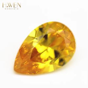 Alternativa de Diamante de Moissanita Brillante y Colorida en Forma de Pera |   Piedra Suelta Certificada por GRA |   Fabricación de Joyas - Product Image 2