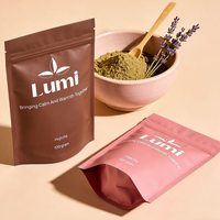 Sachet Doypack en plastique refermable imprimé sur mesure 100g avec fermeture éclair pour poudre de Matcha et Hojicha