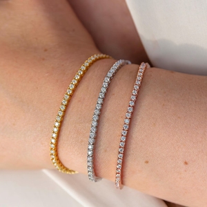Pulsera de tenis de moissanita de 2 mm con 4 puntas, redonda, moderna, unisex, con brillo de moissanita, duradera, MOQ bajo, premium - Product Image 5