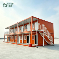 Casa Contenedor de Acero de Construcción Rápida - Edificio de Oficinas Exterior Móvil de Bajo Costo, Ensamblado, de 2 Pisos