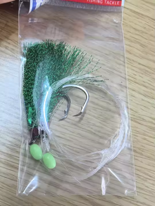 Señuelos de pesca con anzuelo circular, flasher para agua salada, piel de pez, plumas, aparejos Sabiki, señuelos con dos anzuelos - Product Image 6