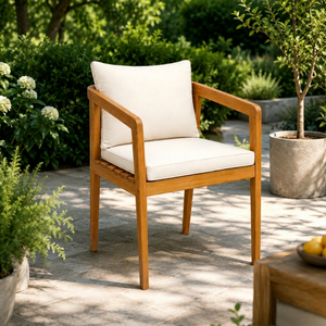 ThinhPhu Modern Wood Dining Chair With Cotton <b>Cushion</b> Upholstered Armrest Scandinavian Home Furniture - Product Image 1