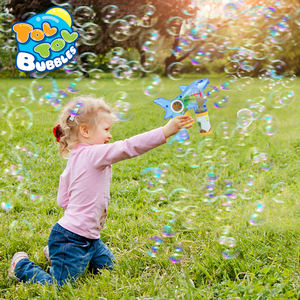 مسدس فقاعات أوتوماتيكي بتصميم كرتوني مع إضاءة LED، لعبة للأطفال للجنسين تعمل يدوياً وتضيء لنفخ فقاعات ماء الصابون، ألعاب صيفية خارجية - Product Image 5