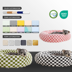 Benutzer definierte umwelt freundliche Haustier Hund Katze Ortho pä dische Memory Foam Runde Hunde betten Hund Schlaf bett Wasserdicht Abnehmbare Abdeckung <span class=keywords><strong>OEM</strong></span> ODM - Product Image 2