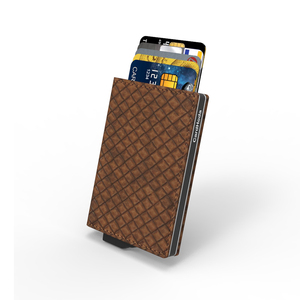 กระเป๋าสตางค์ CardHoda อลูมิเนียม ป้องกัน RFID บุด้วยหนังแท้ พับเก็บได้ ดีไซน์มินิมอล ใส่บัตรได้เยอะ - Product Image 6