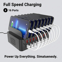 Hub de charge USB multi-ports 150W, 16 ports, charge rapide, chargeur multi-appareils pour ordinateur portable, tablette, téléphone, iPhone