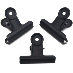 Fournitures de reliure de bureau, logo personnalisé, 75 mm, noir, vernis de finition, pince à papier métallique, grande taille, pince bulldog, pince de classement - Product Image 1