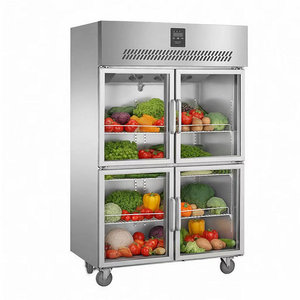 Réfrigérateur-<span class=keywords><strong>congélateur</strong></span> commercial vertical à <span class=keywords><strong>double</strong></span> <span class=keywords><strong>porte</strong></span> vitrée, avec compresseur et vitrine réfrigérée, idéal pour les climats froids - Product Image 4