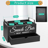 Organisateur de comptoir de cuisine, boîte à compartiments pour aliments, tiroir en bois, boîte à collations pour enfants