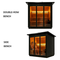Cabine de sauna traditionnelle extérieure sur mesure en bois massif canadien avec poêle à bois