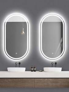 Xu hướng trang trí nội thất bán buôn tùy chỉnh vàng khung sắt rèn Led Gương kính thiết kế hiện đại chống nước phòng tắm di động - Product Image 6