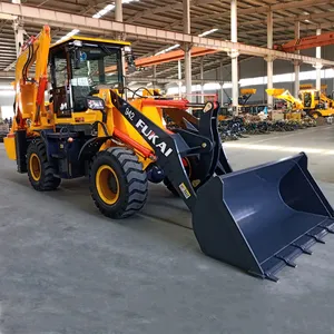 China Membuat 1500Kg Mini Backhoe Loader dengan Harga Murah Mini Traktor dengan Loader dan Excavator untuk Lansekap Baru Backhoe Loader