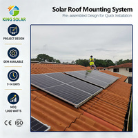 Système de montage solaire sur toit réglable KINGSOLAR, aluminium anodisé, ISO CE OEM