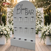 Décoration de fête de mariage en plein air, événements festifs, support de bar blanc romantique, boîte à fleurs, toile de fond