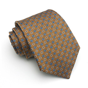 Men's Professional 8CM Wide Dress Business Collar Shirt Formal Polyester Material Khaki &amp; Champagne <strong>Brown</strong> Striped <strong>Tie</strong> - Product Image 4