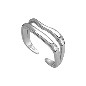 S925 Sterling <b>Silver</b> <b>Ring</b> Double Layered Geometric Open Design Unisex Fashion Jewelry Gift - Product Image 5