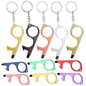 Tự vệ thiết lập tay không không không chạm vào công cụ mở cửa Keychain mở chai touchless EDC sạch <span class=keywords><strong>Key</strong></span> Door Opener cho màn hình cảm ứng - Product Image 1