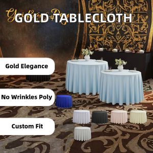 Nappe Moderne Dorée Tissée Personnalisée en Polyester 100% Infroissable pour Banquets et Événements Extérieurs – Vente en Gros - Product Image 2