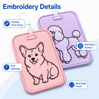 Etiquetas de Equipaje Personalizadas con Retrato de Mascota, Bordadas, para Perros y Gatos, Compra al por Mayor, MOQ 50 Piezas