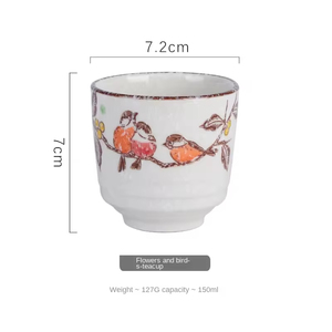 Vente chaude Tasse à café en céramique réutilisable personnalisée sous glaçure rétro faite à la main 150 ml Durable et sans danger pour les aliments Motif simple nordique Cadeau - Product Image 6