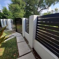 Panel de Cerca de Aluminio de 6 Pies con Poste para Jardín, Recubierto de Polvo, Resistente a la Oxidación, Color Negro, Precio Directo de Fábrica al por Mayor OEM