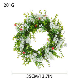 Guirlande et couronne de fleurs artificielles minimalistes de haute qualité pour la décoration murale, de portes, de fêtes et de remises de diplômes - Product Image 5