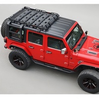 Porte-bagages de toit CZX pour Jeep Wrangler JK avec 2 échelles latérales, porte-bagages en acier, 4 lumières LED, robuste, capacité de 300 kg, porte-bagages de toit tout-terrain