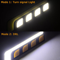 2pcs 12V Auto DRL LED COB Fog Lamp Car Daytime Running DRL Driving Lamp Fog Light Waterproof With Turn Signal Light