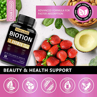 Capsules de biotine en marque blanche 15000mcg, complément beauté complexe avec collagène et kératine pour cheveux, peau et ongles, 60 capsules, vente en gros OEM