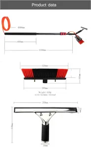 New Product High-Strength Aluminum Retractable Water Fed Brush Window And Solar Panel Cleaning Brush