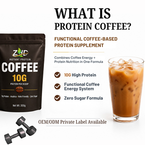 Café Proteico en Polvo 10g Sin Azúcar para Adultos, Apto para Dieta Keto, Café Arábica Instantáneo, Marca Privada OEM, Nutrición Funcional para <span class=keywords><strong>Fitness</strong></span> - Product Image 2