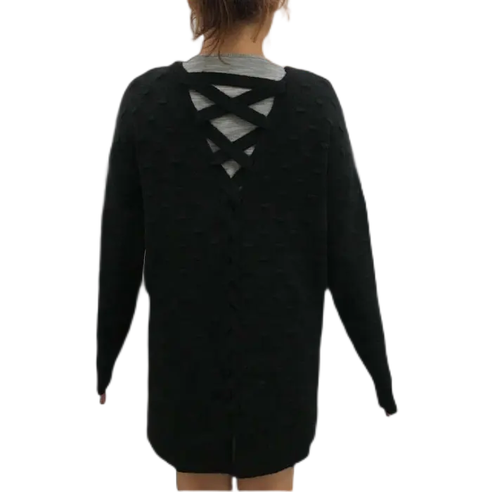 New Elastic Open Cardigan Design Customized Autumn Long Sleeve Topp V Neck Lace Junior Girl up Dot Large Size 6XL Women Standard