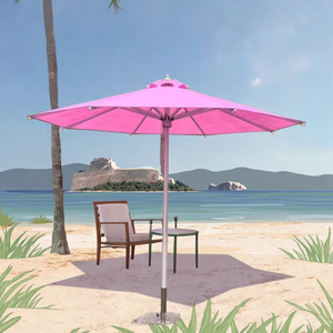 Usine personnalisée 2.7m cadre en aluminium Patio jardin parasol <span class=keywords><strong>de</strong></span> plage extérieur pour hôtels jardins Base incluse - Product Image 3