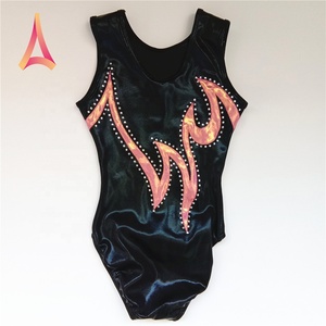 <span class=keywords><strong>Ropa</strong></span> de gimnasia para niñas leotardo de LICRA de nailon negro - Product Image 2