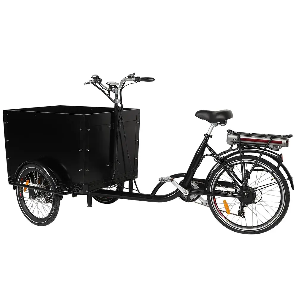 KUAKE a buon mercato 36 v13ah batteria al litio consegna bici triciclo cargo elettrico 3 ruote e-cargo bici rimorchi bici